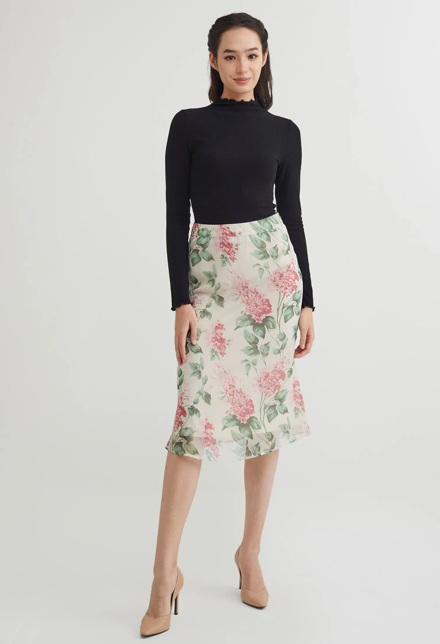 Sweetheart Floral A-Line Skirt