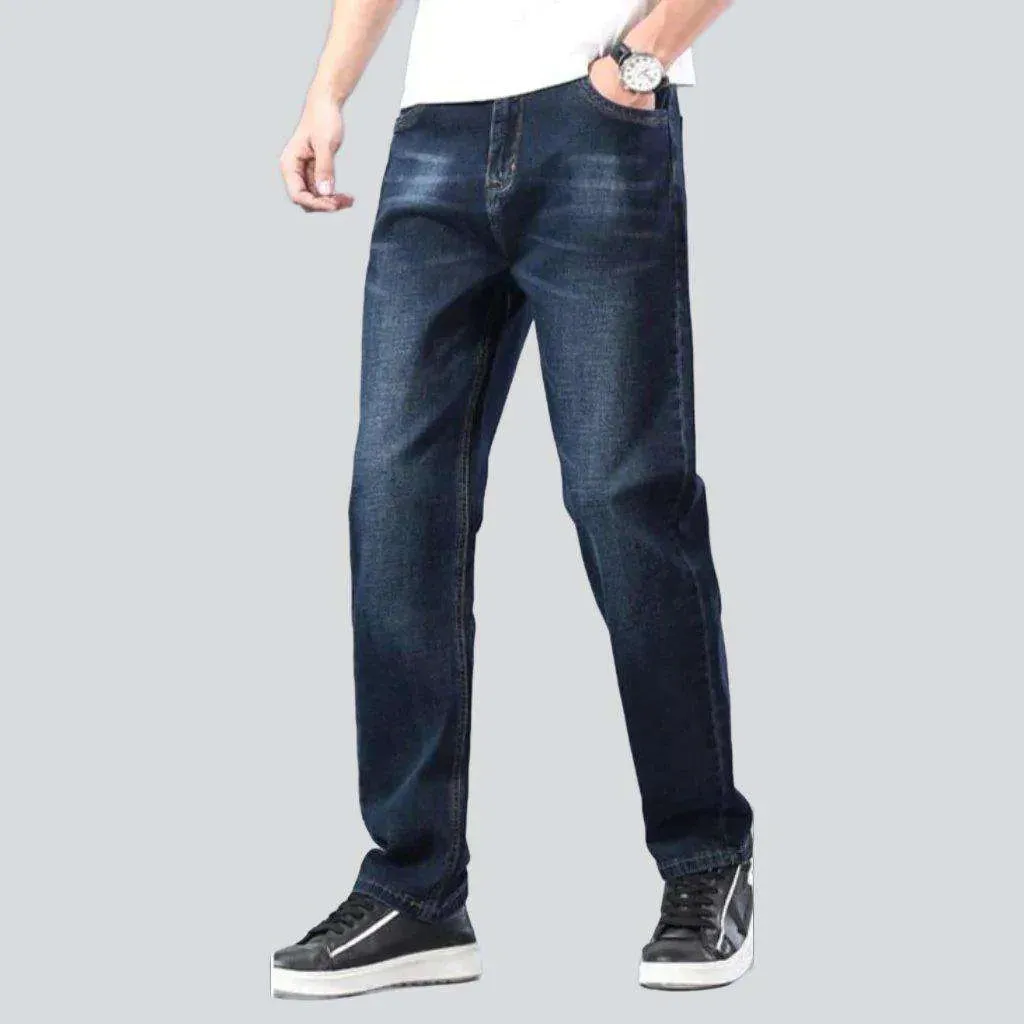 Thin stretch straight men's jeans