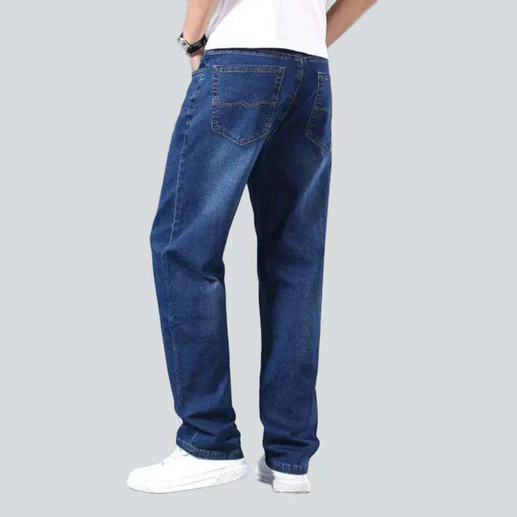 Thin stretch straight men's jeans