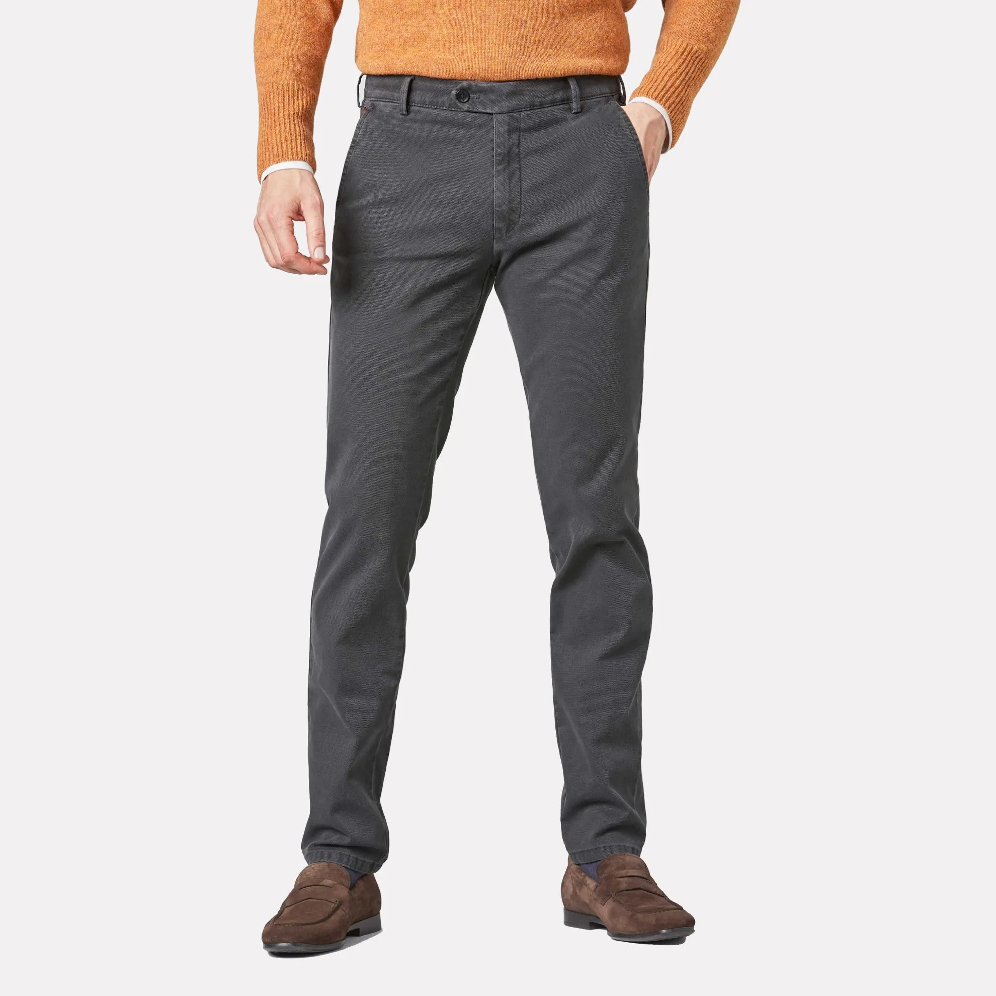 Tokyo MicroStructure Slim Fit Organic Cotton Chino / Charcoal