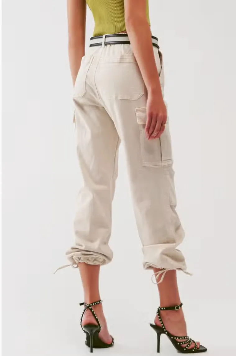 Urban Nights Stretch Denim Cargo Pants