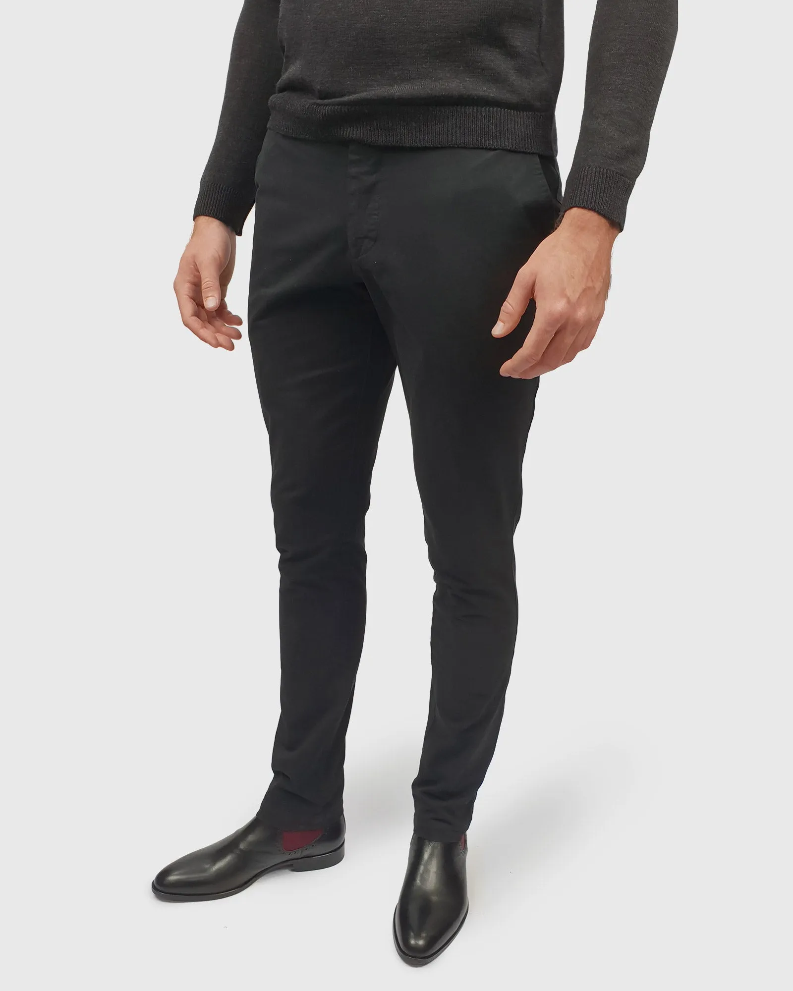 VINCENT & FRANKS S197558GD BLACK STRETCH CHINOS