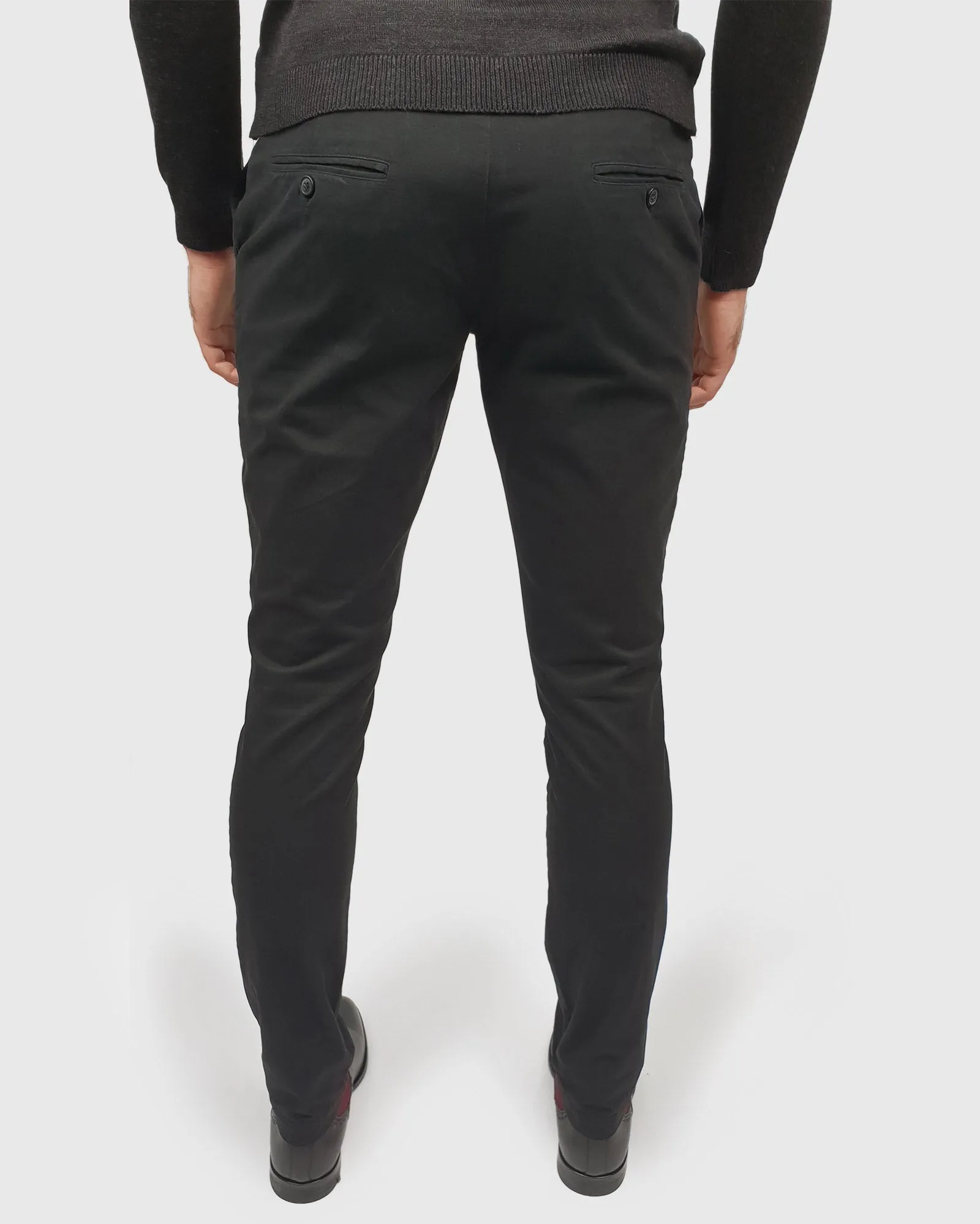 VINCENT & FRANKS S197558GD BLACK STRETCH CHINOS