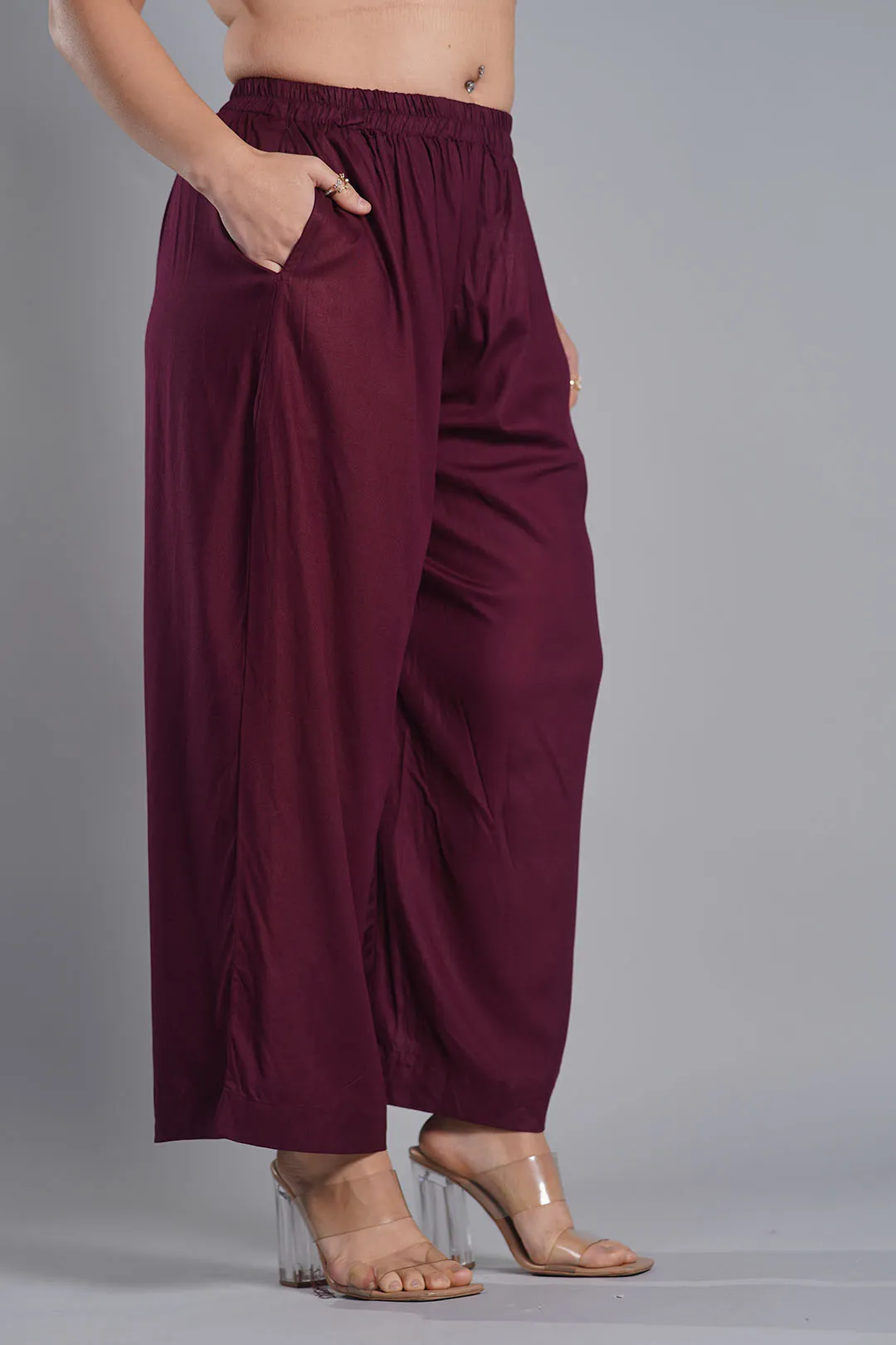 Wine Palazzo Pants