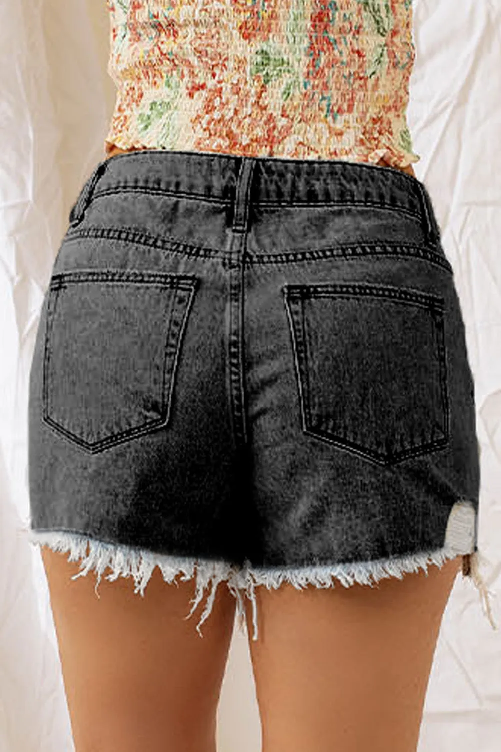 Women's Ripped Jean Shorts High Waisted Distressed Denim Shorts